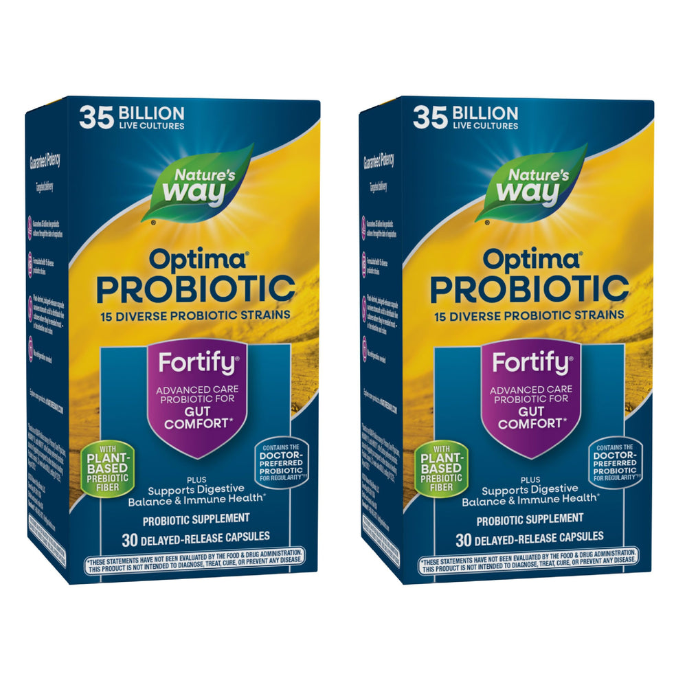 2-pack Nature's Way Fortify Optima Probiotic bottle with 30 capsules