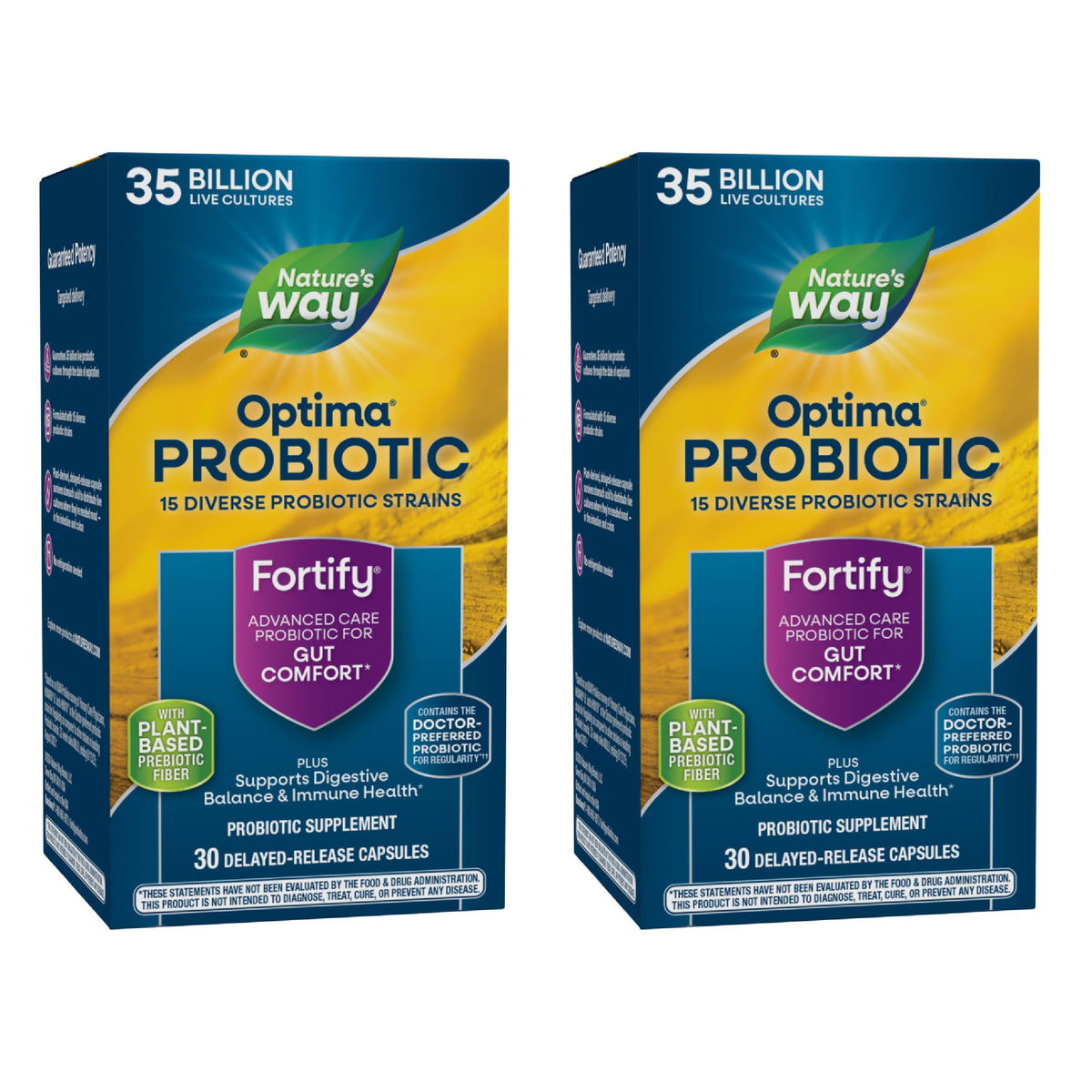 2-pack Nature's Way Fortify Optima Probiotic bottle with 30 capsules