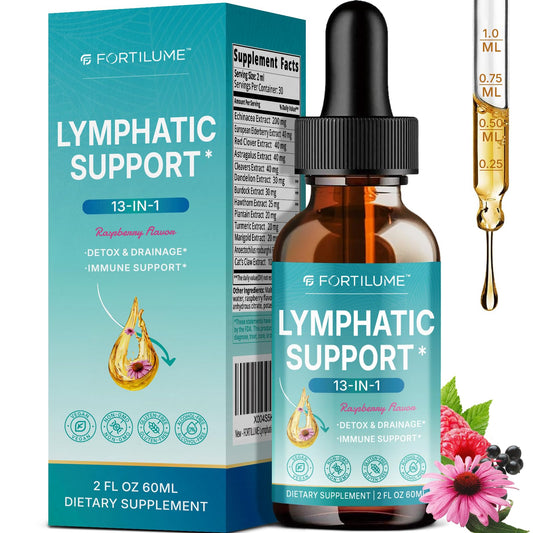 FORTILUME Lymphatic Drainage Drops bottle with packaging