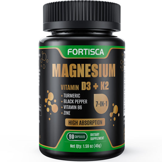 FORTISCA 7-in-1 Magnesium Glycinate 300mg bottle front label (90 capsules)