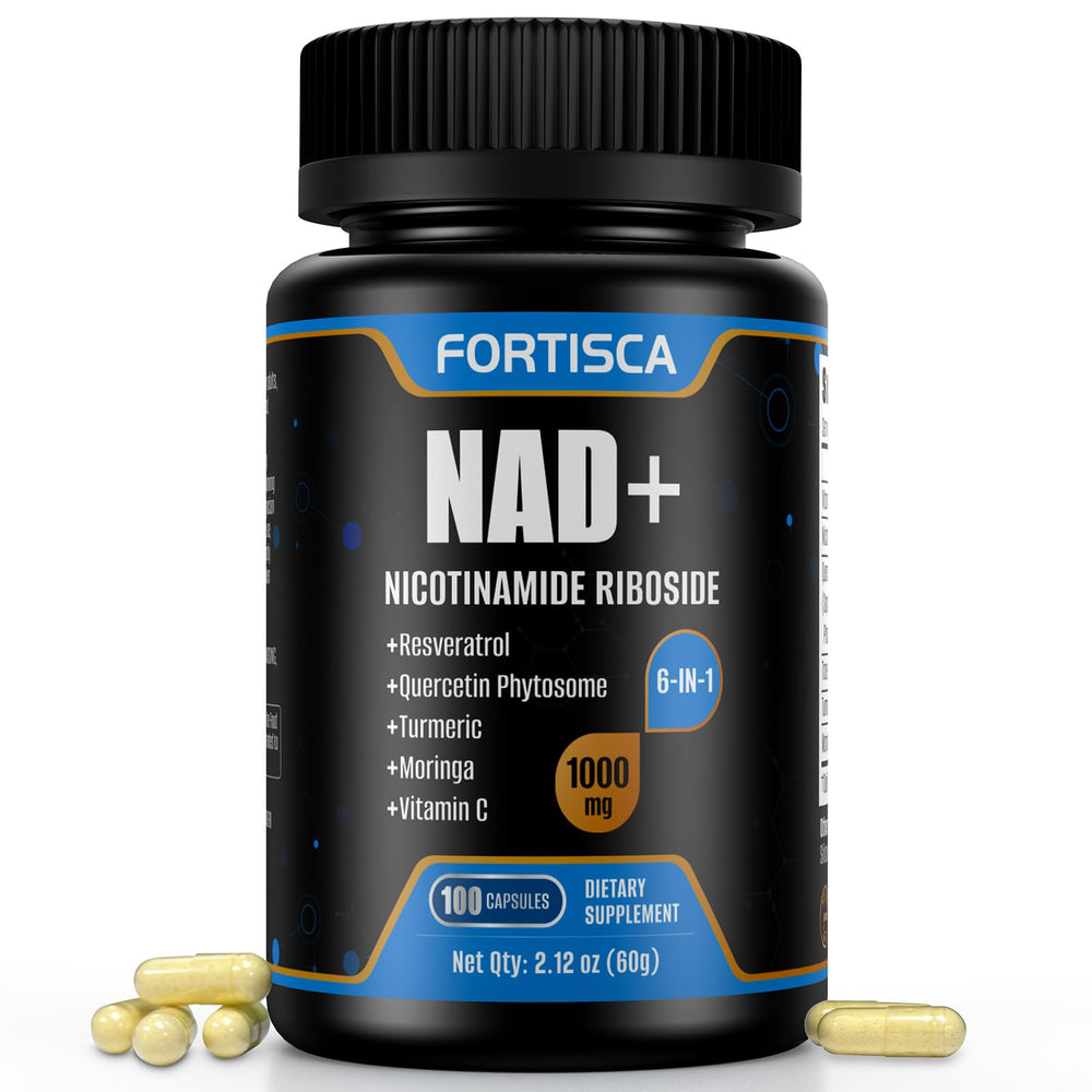 100 capsules bottle with lifestyle backdrop