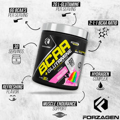Forzagen BCAAs powder container with scoop