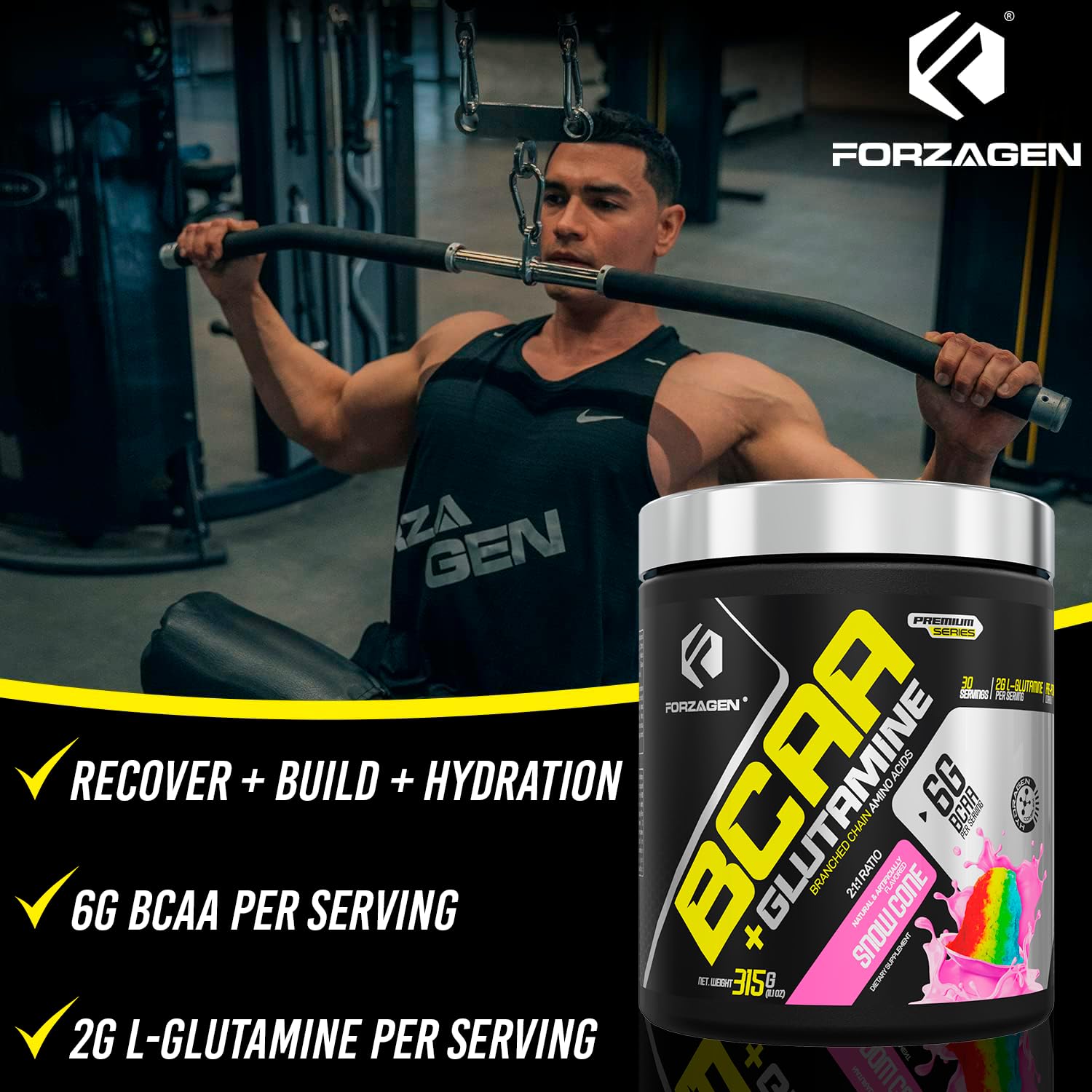Forzagen BCAAs with glutamine for post-workout recovery