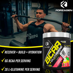 Nutritional facts label on Forzagen BCAA powder