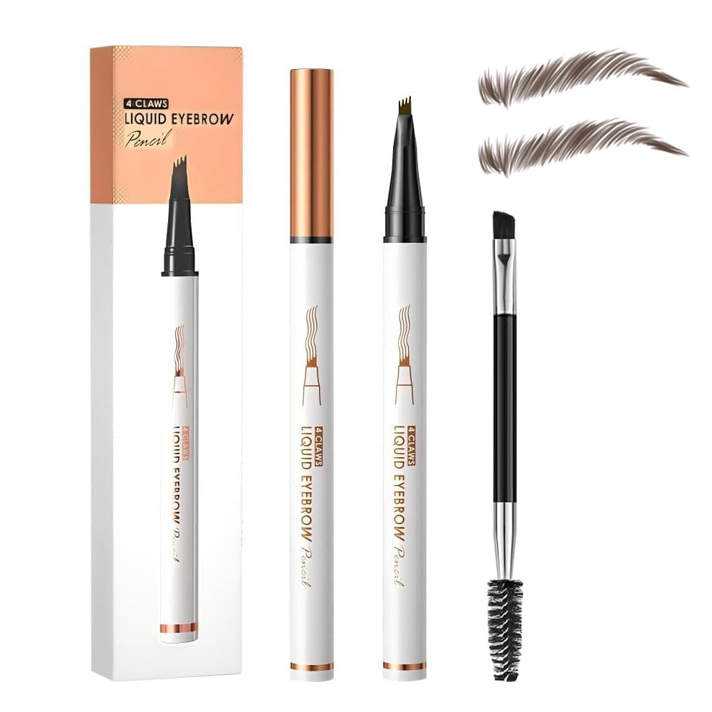 Fosiut microblading pen close-up with 4-prong tip for precise, natural brows.