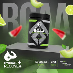 Bottle and label of Fossil Fuel Sugar-Free BCAA Powder