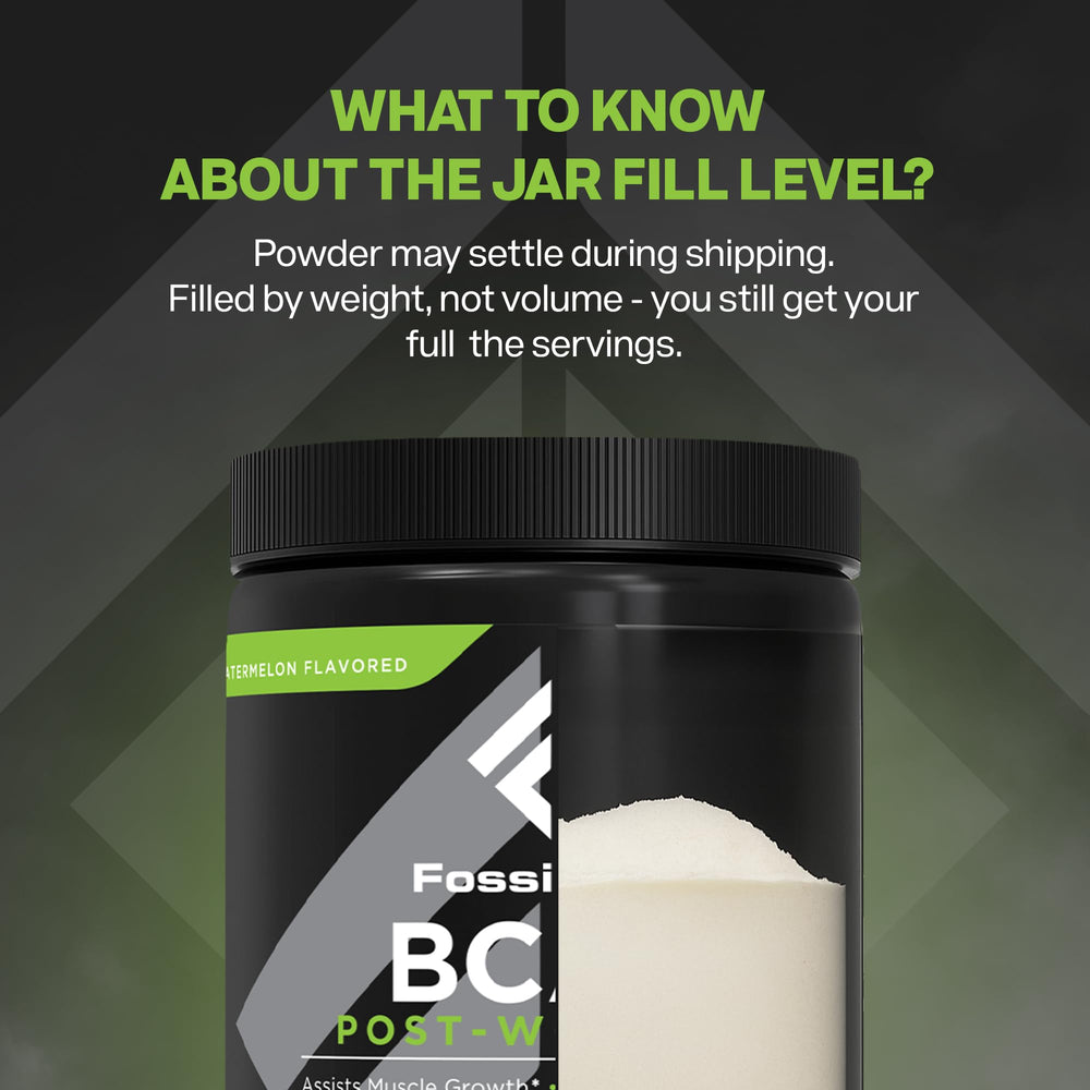 Fossil Fuel BCAA powder being mixed in a shaker bottle