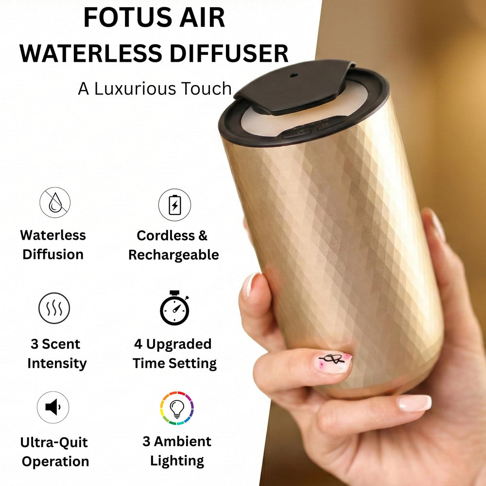 FOTUS AIR aluminum body diffuser delivers sleek style and durable performance.