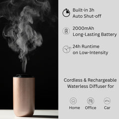FOTUS AIR portable diffuser for car use keeps scents focused during commutes.