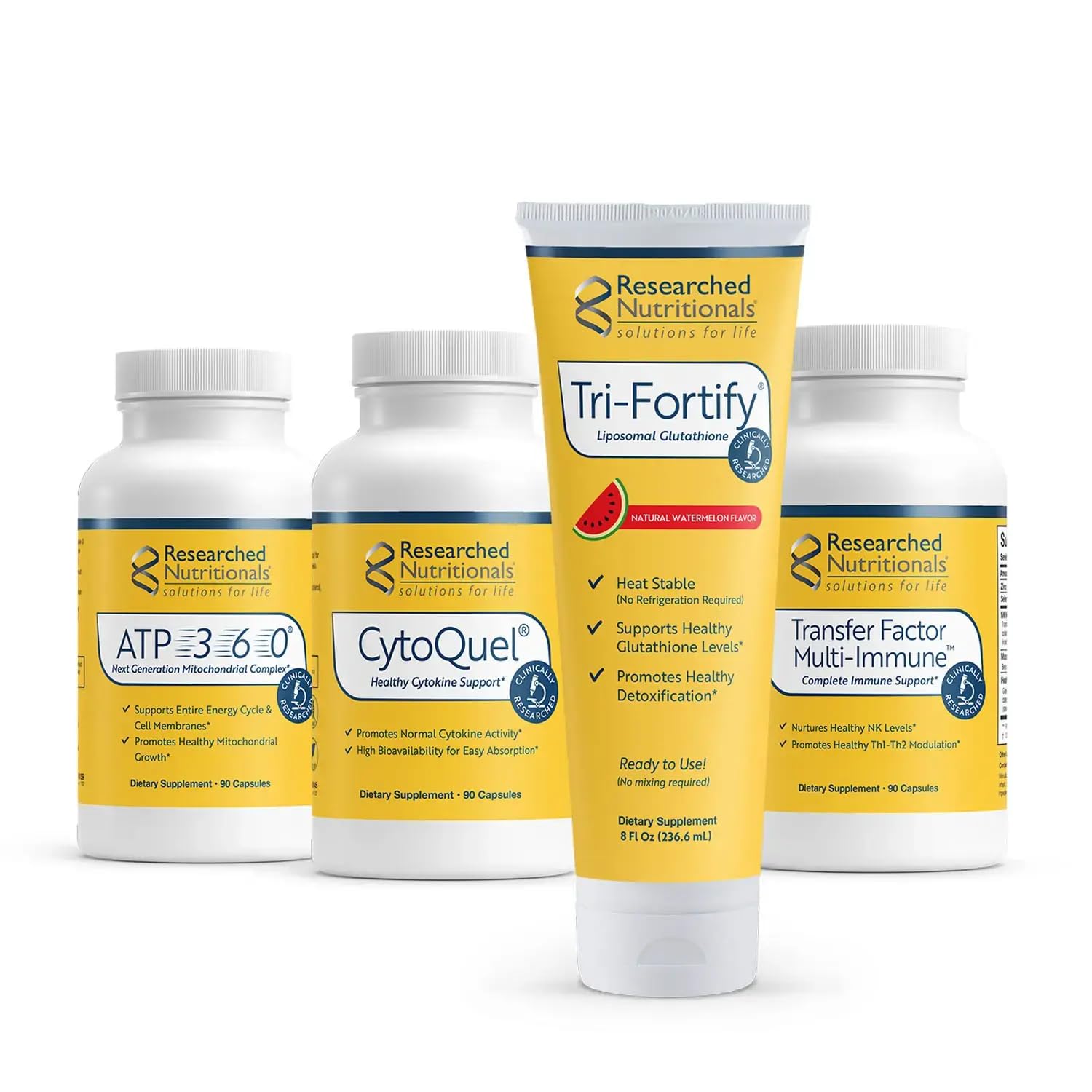 Researched Nutritionals Tri-Fortify Liposomal Glutathione 450mg Watermelon flavor