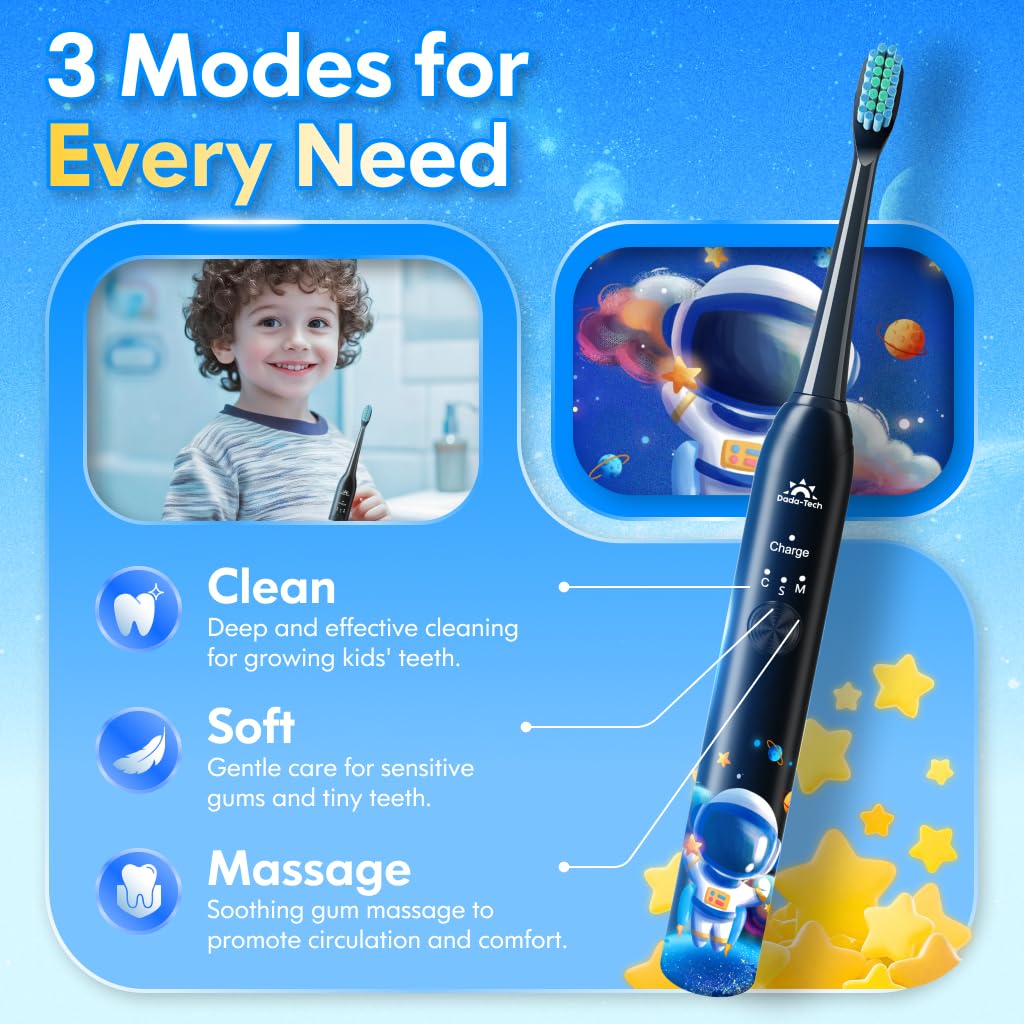 Four-head design for children toothbrush