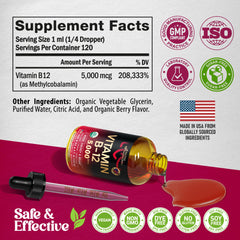 Box showing four month supply of B12 drops