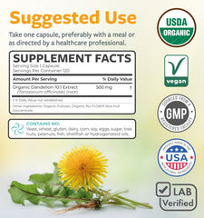4-month supply of dandelion root capsules