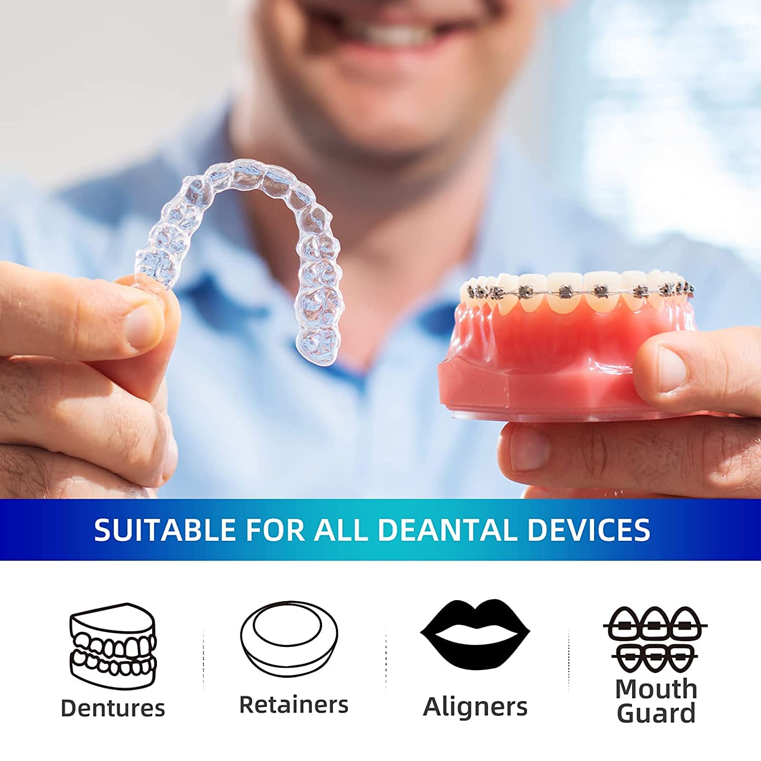 Four-month supply of 120 tablets for dentures and retainers