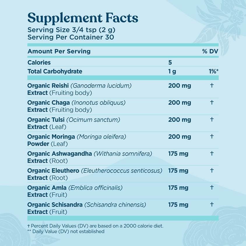 Close-up of Calm Mushroom Blend powder