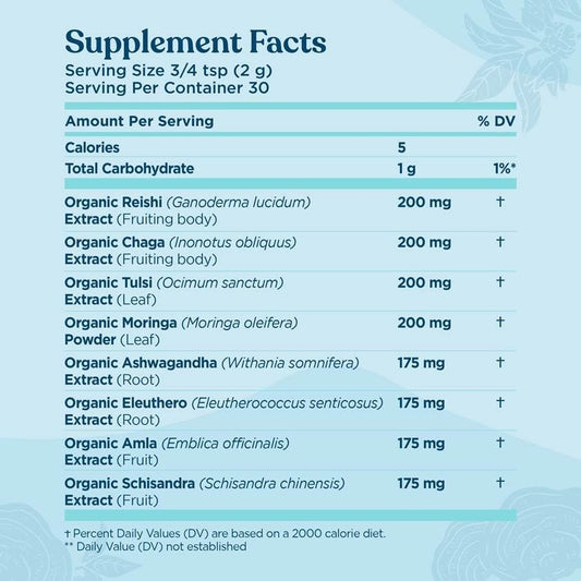 Close-up of Calm Mushroom Blend powder