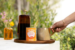 Glass of prepared Focus Blend beverage
