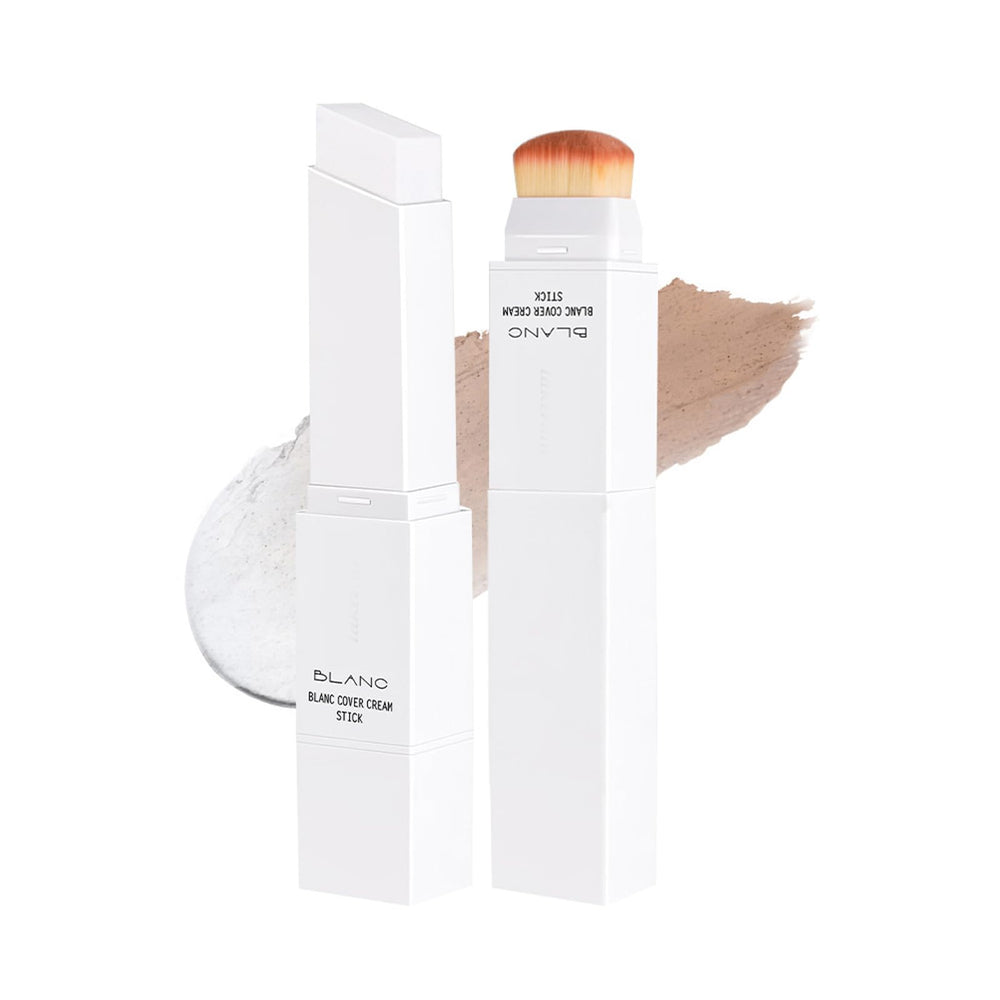 Fovcos Blanc Cover Cream Stick tan swatch on skin with color-changing finish.