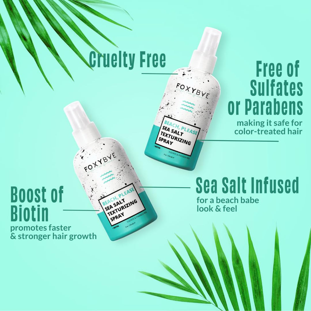 FoxyBae Sea Salt Spray provides volume for flat hair with a natural, beachy vibe.