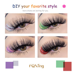 FQNing DIY Strip Lash Application to customize colorful looks