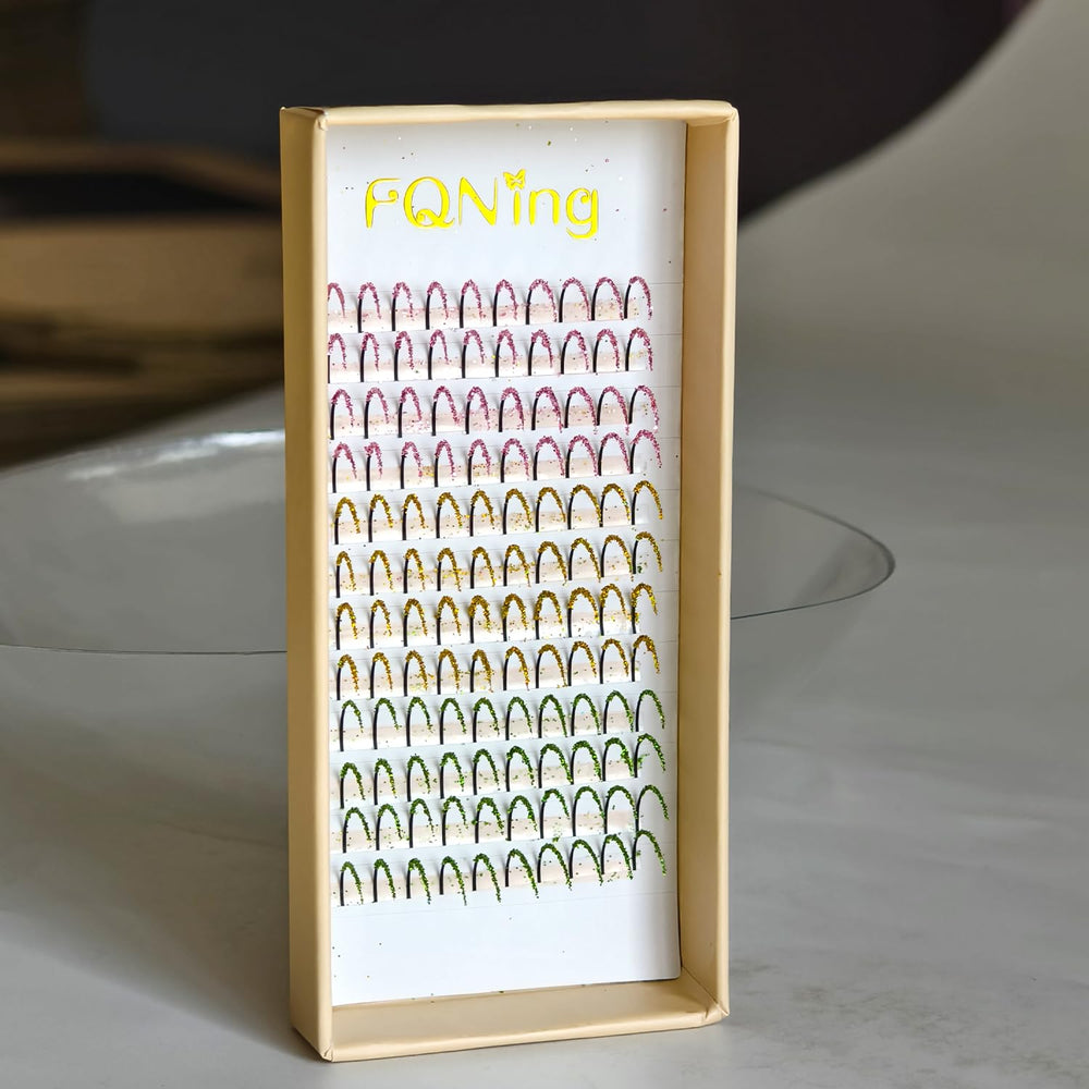 FQNing Glitter Lash Cluster Laser Pink for dramatic party-ready eyes