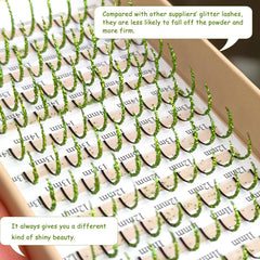 FQNing glitter lash extensions 11-16mm provide versatile length for mixed-length styling