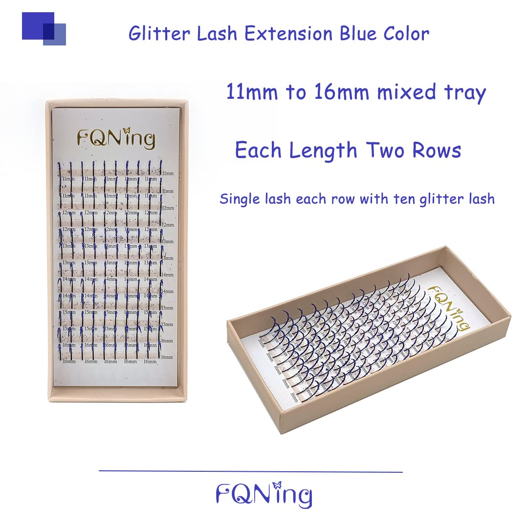 FQNing glitter lash extensions handmade faux mink lashes with shimmer