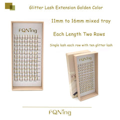 FQNing golden spike lashes with 0.20 D curl for quick, statement makeup.
