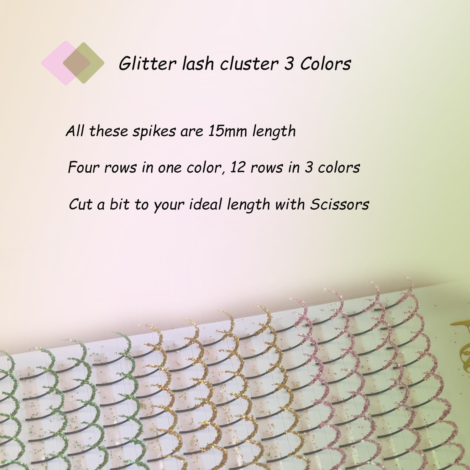 FQNing Spike Glitter Lash Extension Pack for professional use