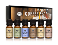 P&J Trading Coffee Shop Set fragrance oil bottles arranged together