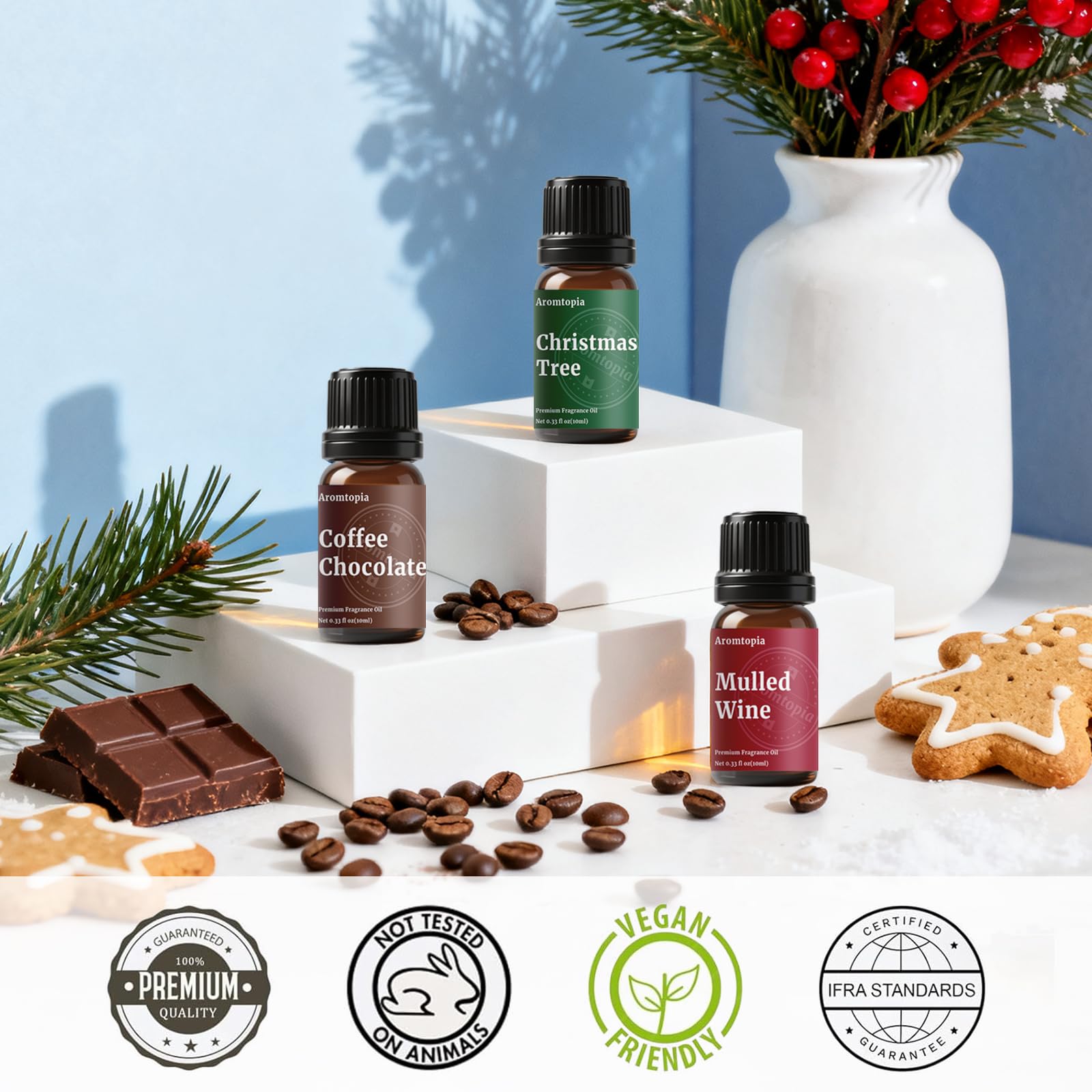 Aromtopia Fragrance Oil Holiday Set bottle collection