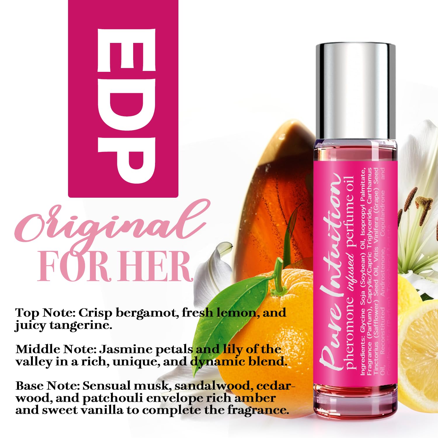 FragrantShare Pure Intuition Cupid's Water roll-on delivers a delicate floral hint daily.