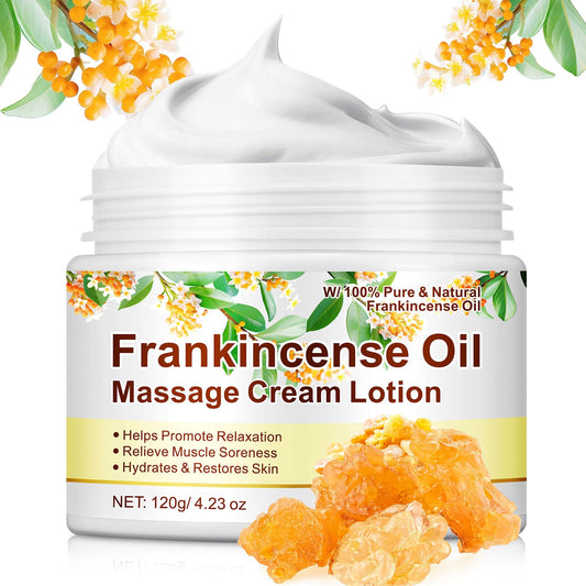 Frankincense balm jar with label facing front