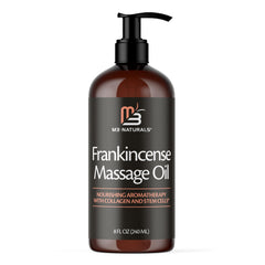 Frankincense essential massage oil bottle with 8 oz label