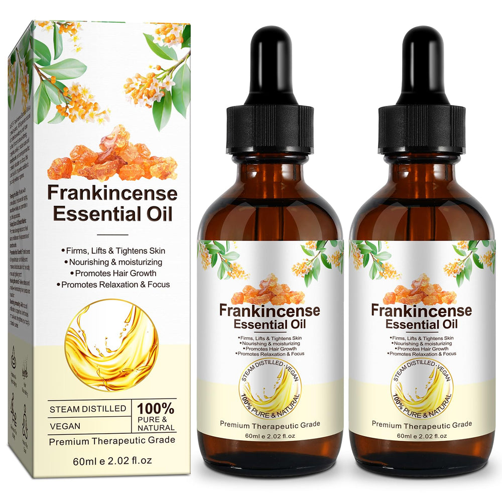 Two 60 ml bottles of frankincense essential oil (2-pack)