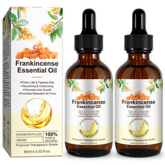 Two 60 ml bottles of frankincense essential oil (2-pack)