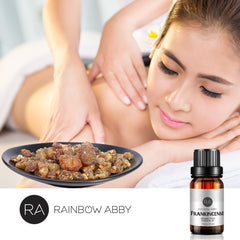 Close-up of Frankincense Essential Oil bottles