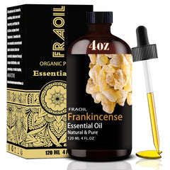 Amber glass bottle of Frankincense Essential Oil with dropper (4 oz, 120 ml)