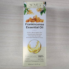 60ml amber glass bottle of frankincense essential oil for skin care and aromatherapy