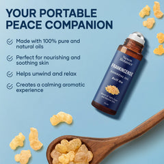 Back view of Nexon Botanics Frankincense Essential Oil Roll-On 10 ml bottle showing label