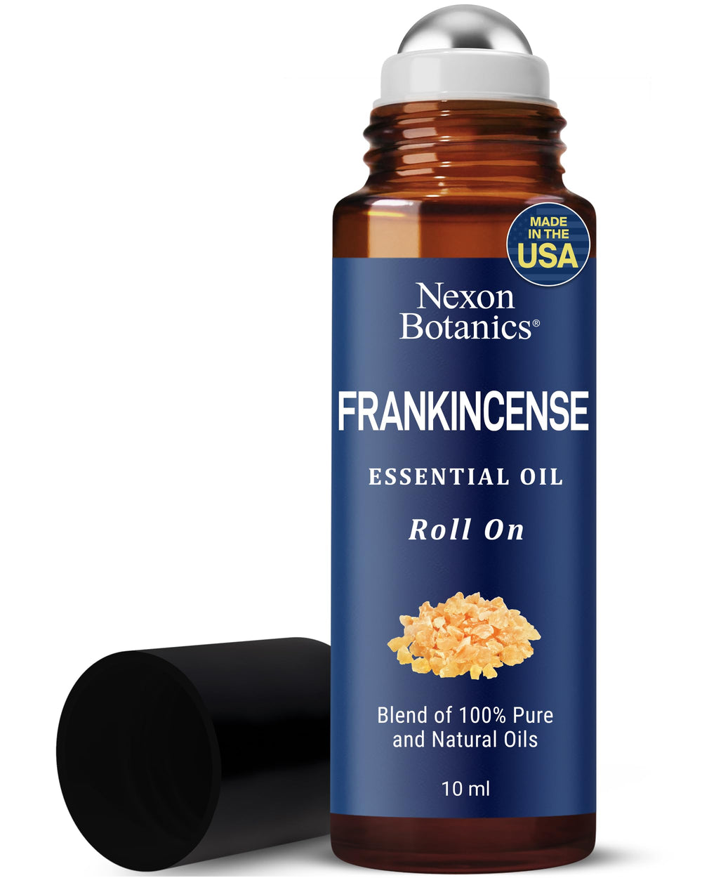 Front view of Nexon Botanics Frankincense Essential Oil Roll-On 10 ml bottle