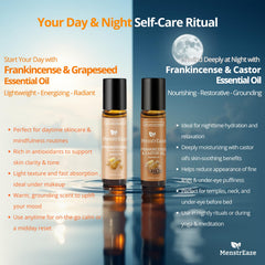 Label shows 100% pure frankincense essential oil in grapeseed oil