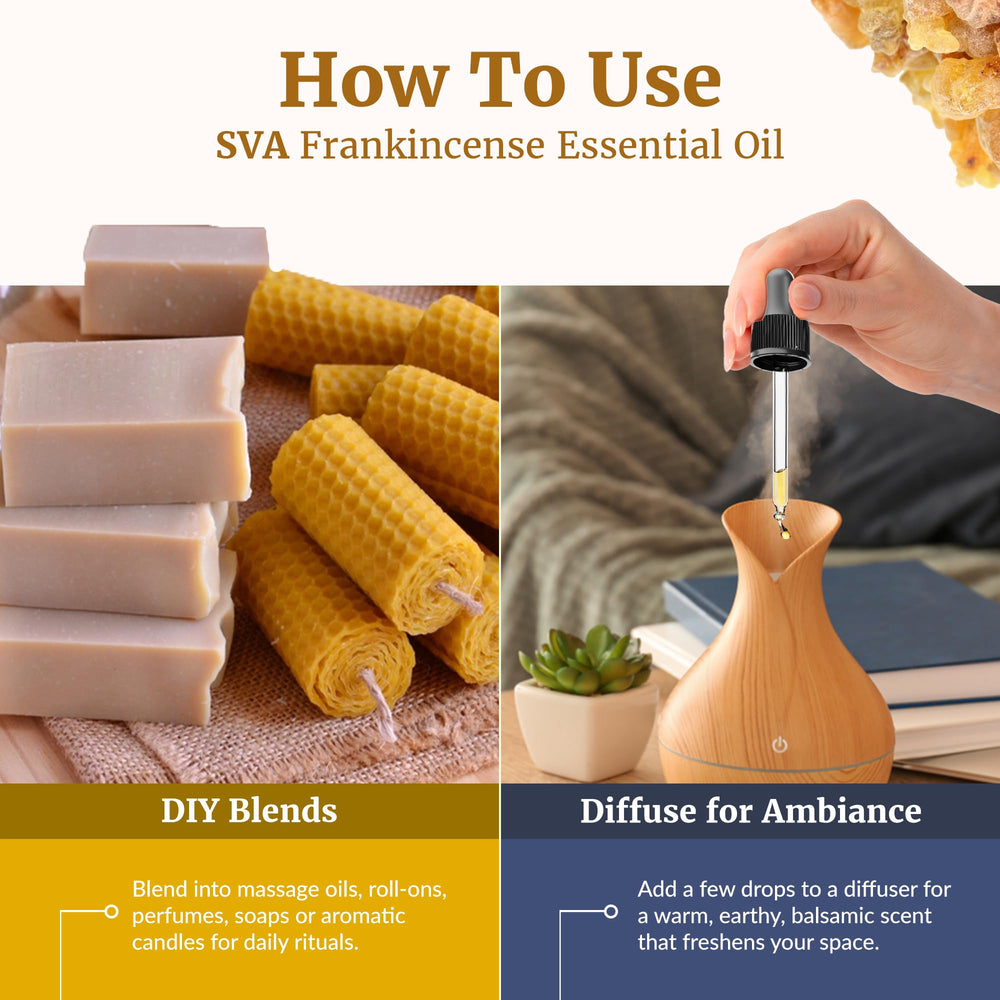 Hair care and scalp massage using frankincense essential oil