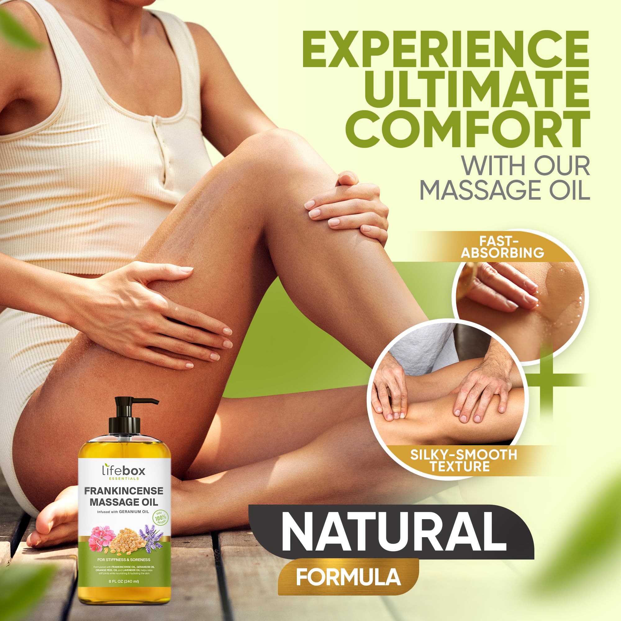8 oz bottle label featuring natural ingredients
