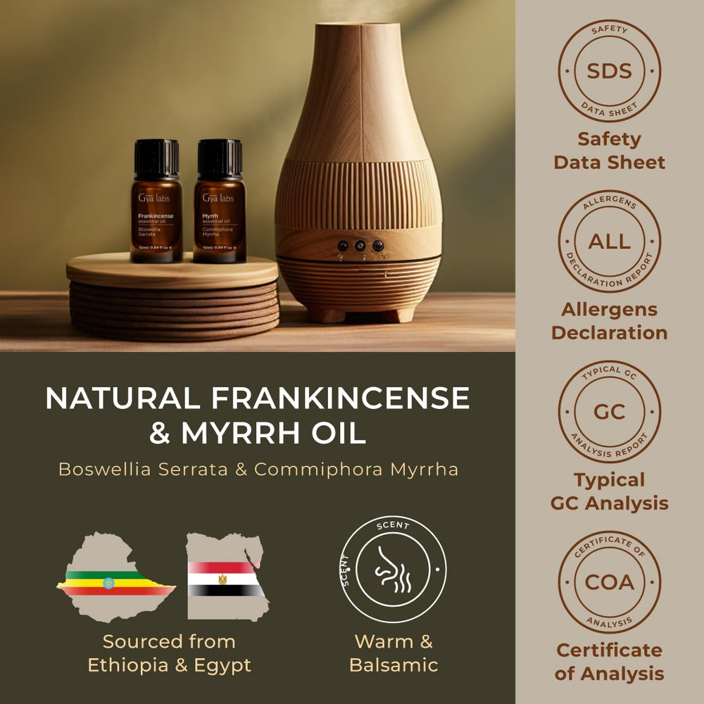 Hair care use with Frankincense & Myrrh essential oils on the scalp