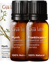 Two Gya Labs Frankincense & Myrrh essential oil bottles in a duo pack