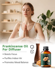 Frankincense essential oil in a diffuser for aromatherapy