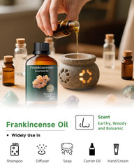 Candle and soap crafted with frankincense essential oil