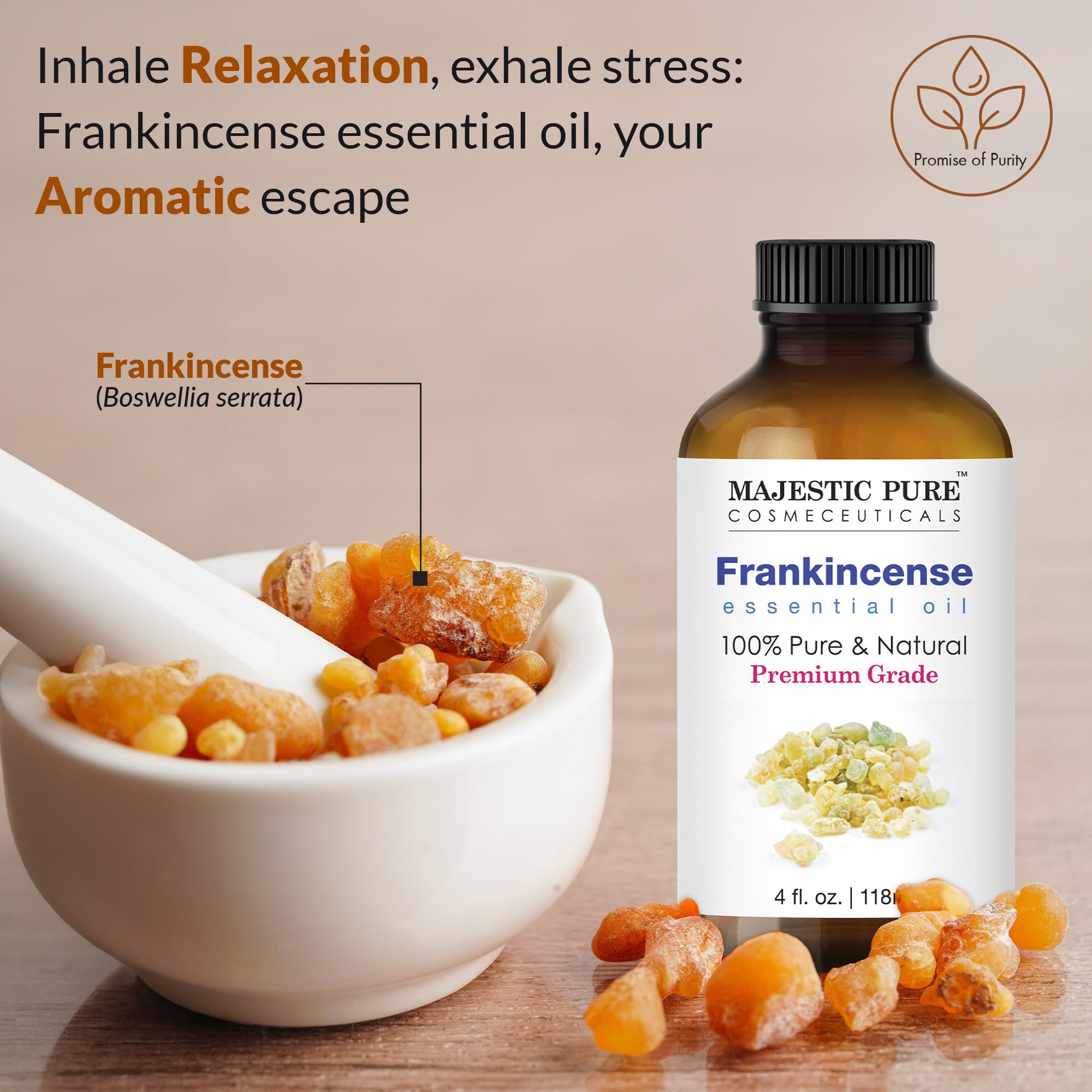 Frankincense essential oil shown for diffuser and aromatherapy