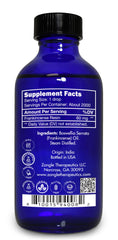 Front label of frankincense essential oil bottle
